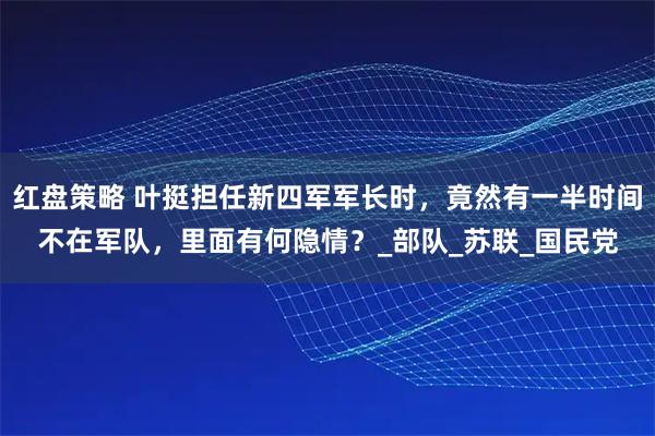 红盘策略 叶挺担任新四军军长时，竟然有一半时间不在军队，里面有何隐情？_部队_苏联_国民党
